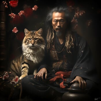 THE SAGE AND HIS MAGESTIC CAT by HOLLY WATT