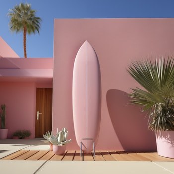 PINK SURFBOARD by HOLLY WATT