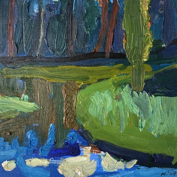 Landscape. Triptych I. by Asta Kulikauskaite Krivickiene