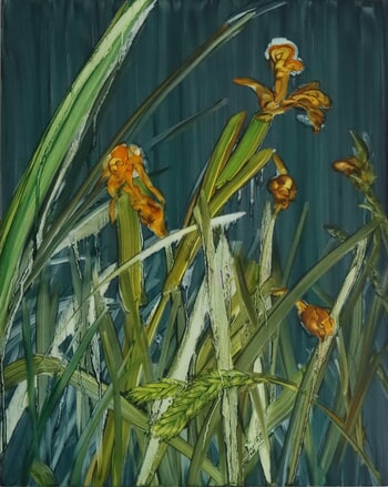 Flag Irises - Thorpe Marshes von Barbara Howey