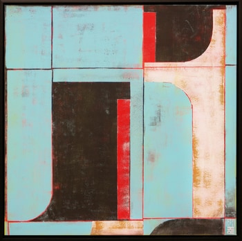 Circle in Circle Black & Blue by Ronald Hunter