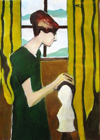 Femme sculptant von Michel de Gouttes