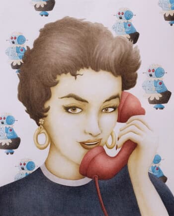 "A New American Dream" series (portrait of a woman with a robot) by Gonzalo Garcia Callegari