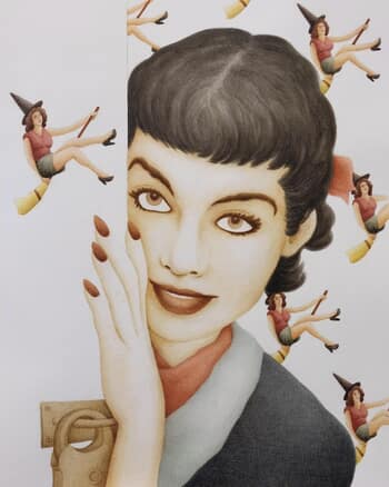 "A New American Dream" series (portrait with a witch flying on a broom) by Gonzalo Garcia Callegari