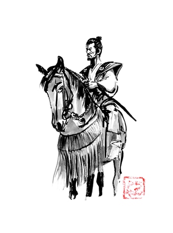 Samourai a cheval by Péchane
