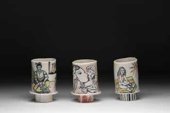 Rolled vessels triptych  by Gail Altschuler