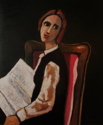 Jeune-Fille au journal par Michel de Gouttes