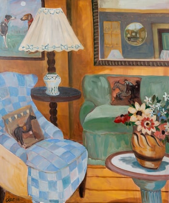 Interior with Duncan Grant Vessel & Christopher Wood Flowers by Lottie Cole