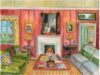 In the Wings, Interior with Dame Laura Knight by Lottie Cole