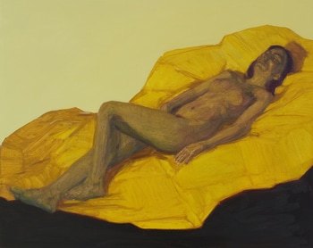 nu de femme en jaune et noir by Olivier Payeur