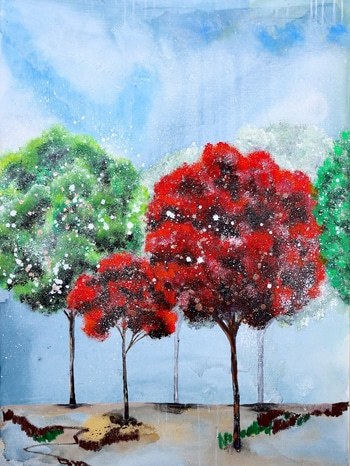 Trees of stillness von Poovi Art