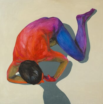 Portrait d'homme nu pop rouge bleu rose by Olivier Payeur