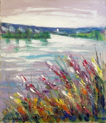 La Seine en fin de journée à Freneuse by Michel Cribelier