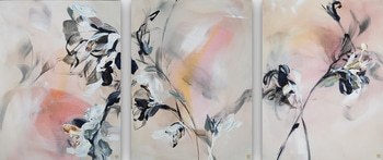 Blush, Ink and Ivory Triptych by Novi Lim
