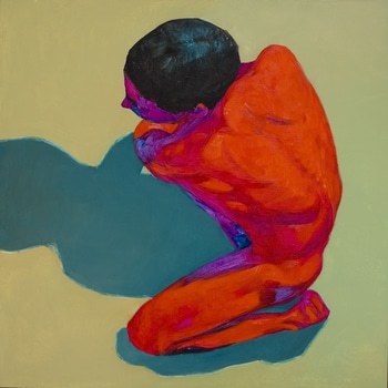 Nu d'homme pop sur en rouge violet rose bleu vert by Olivier Payeur