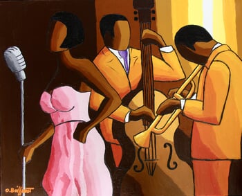 Jazz trio robe rose by Olivier Boissinot