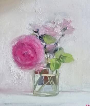 Pink roses by Rosemary Burn