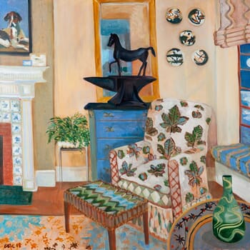 Italian Coastal Interior with Horse Chestnut Chair and Barry Flanagan by Lottie Cole
