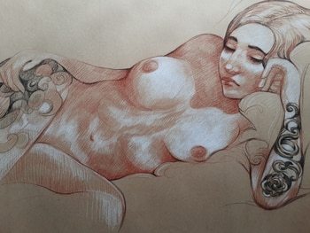 Nu muse dessin 21 by Harry Boudchicha