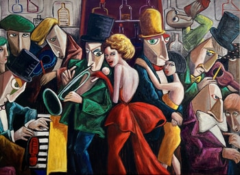 Red dress, Green eyes von Ta Byrne