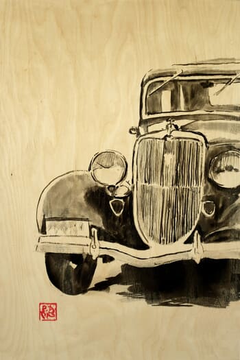 car on wood von Péchane
