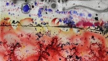 paysage en rouge - Collection "Encre et abstraction" by Thierry Virton