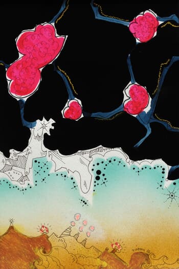 Nuages roses - Collection "noir et encre" par Thierry Virton