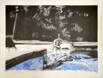 Figure in Pool von Adam Reid