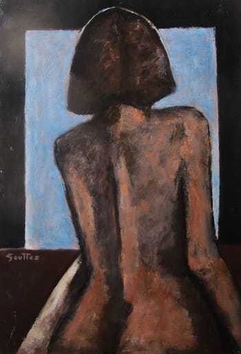 Nu de Dos devant une glace. von Michel de Gouttes