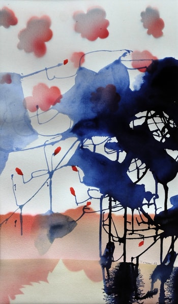 Reflets bleus - Collection "Encre et abstraction" par Thierry Virton
