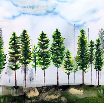 Trees of stillness 03 by Poovi Art