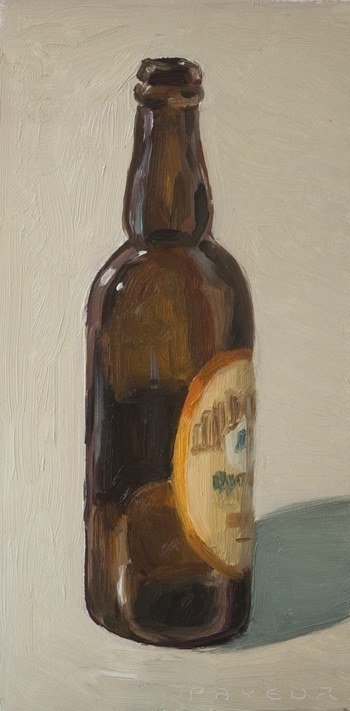 bouteille de biere brune sur fond clair by Olivier Payeur