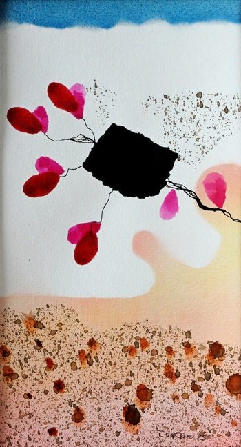 Fleur au coeur noir - Collection "Encre et abstraction" par Thierry Virton