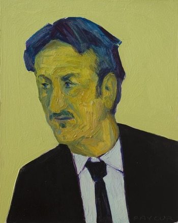 Pop art green Sean Penn by Olivier Payeur