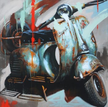 Vespa verte par Sylvie Julkowski-Egard
