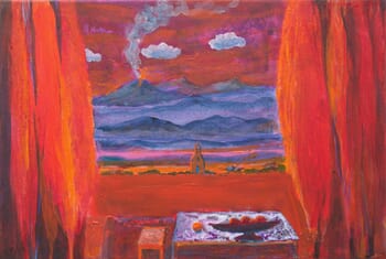  Seuls les bleus des lointains et la porte de la chapelle apportaient un peu de fraîcheur.Tu m’offrais une cerise en bouche à bouche, ainsi je pouvais me taire. by François Pagé