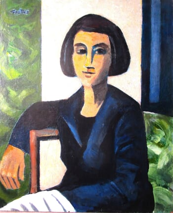 Mona à la serviette blanche accoudée par Michel de Gouttes