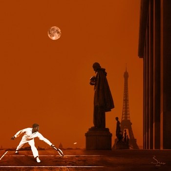 Red moonlight tournament tennis - Paris limited edition  by Bruno Houdayer