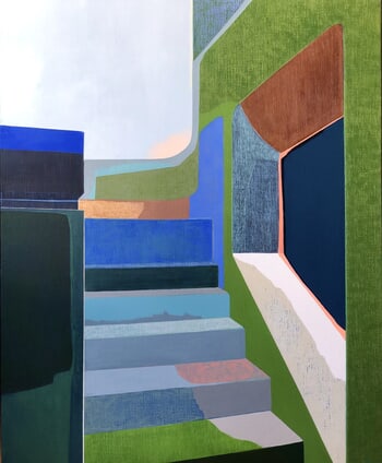 Escalier vert by Marie-Astrid Grivet