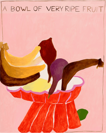 a bowl of very ripe fruit by Leila Lallali