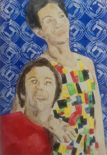 Lads on blue by Tracy White Fitzgerald