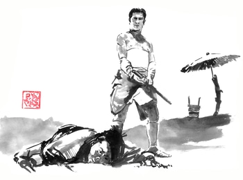 samurai at the beach by Péchane