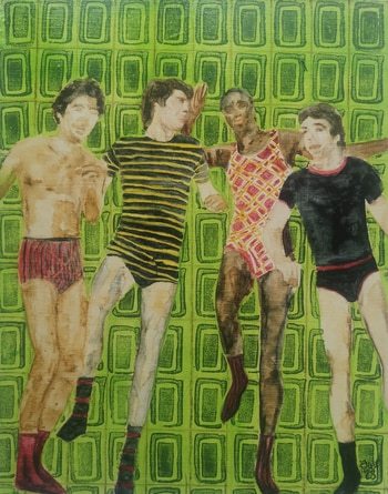 Lads on green by Tracy White Fitzgerald