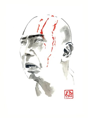 blind samourai with blood by Péchane