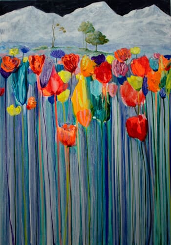 Les filles avaient mis leur plus belle robe, l'arbre foudroyé à qui elles faisaient honneur semblait vouloir résister en laissant apparaître quelques feuilles tendres. par François Pagé