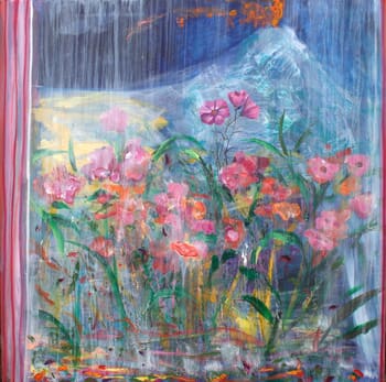 Derrière ta fenêtre, une pluie d'argent, trois belles sauvaient leur robe pleine de grâce et d'amour. par François Pagé