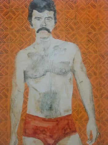 Lad on orange by Tracy White Fitzgerald