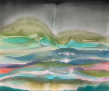 Rainbow behind the clouds of a storm by Vanessa Onuk