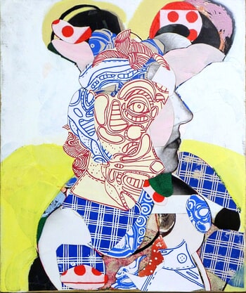 profil de femme en rouge et bleu by Pascal Marlin