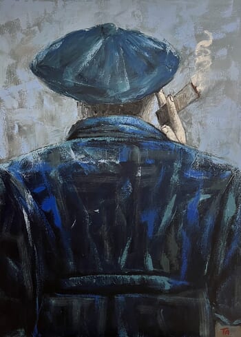Man in blue by Ta Byrne
